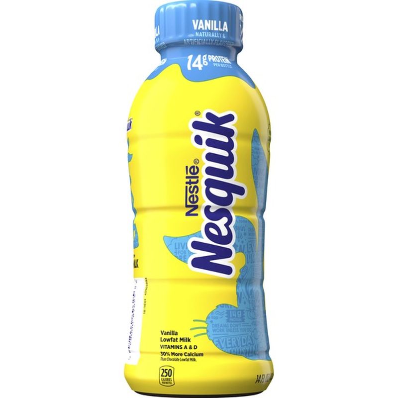 Nestle Nesquik Nestle Low Fat Vanilla Milk, Pack of 12 Delicious and