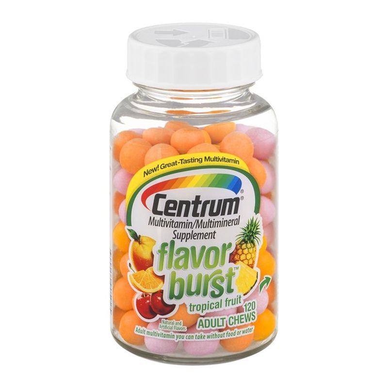 Centrum Flavor Burst Tropical Fruit Adult Chews Multivitamin ...