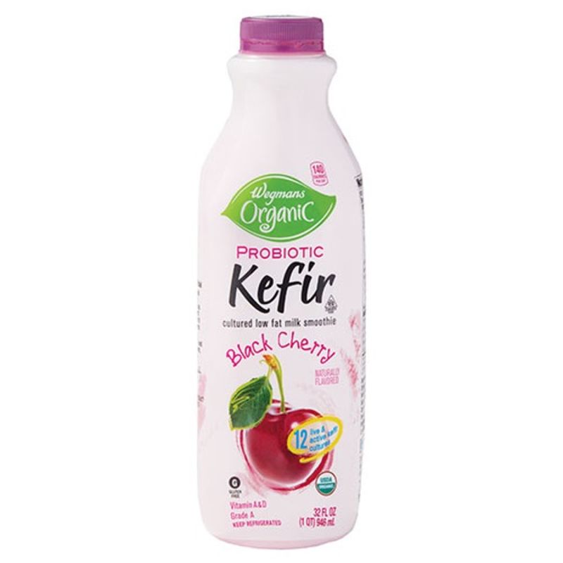 Wegmans Black Cherry Kefir Probiotic Cultured Low Fat Milk Smoothie (32