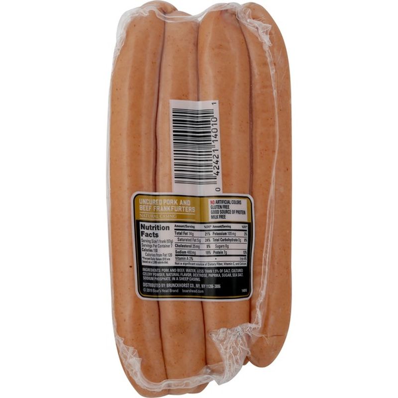 Boar's Head Boars Head Frankfurters, Pork & Beef, Uncured, Shrink