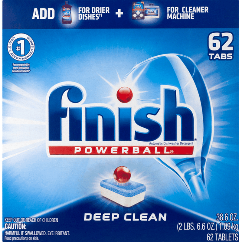 Finish Automatic Dishwasher Detergent, Deep Clean, Tablets (62 each