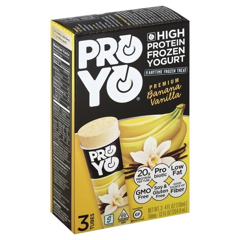 Pro Yo Frozen Yogurt, High Protein, Premium, Banana Vanilla (3 each