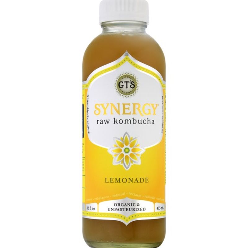 GT's Raw Kombucha, Lemonade, Synergy (16 oz) Instacart