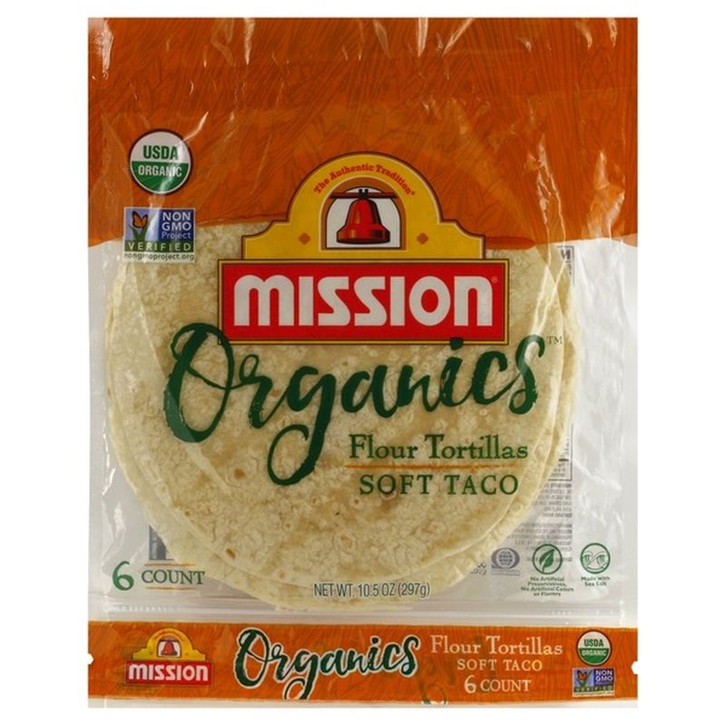 Mission Organics Soft Taco Flour Tortillas (10.5 oz) from Stater Bros