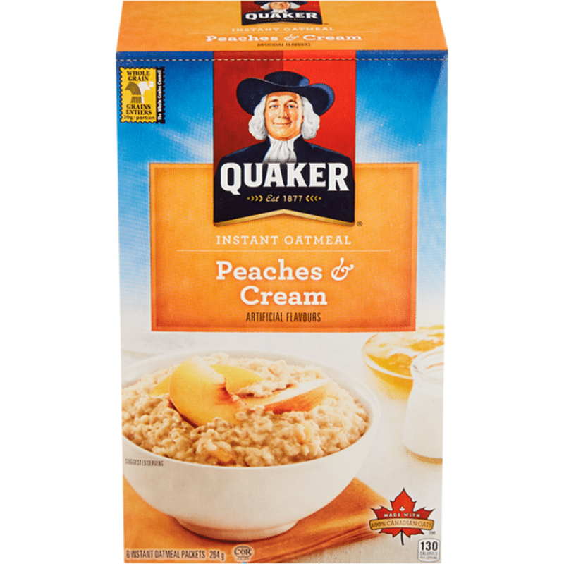 Quaker Peaches & Cream Instant Oatmeal (240 g) Instacart