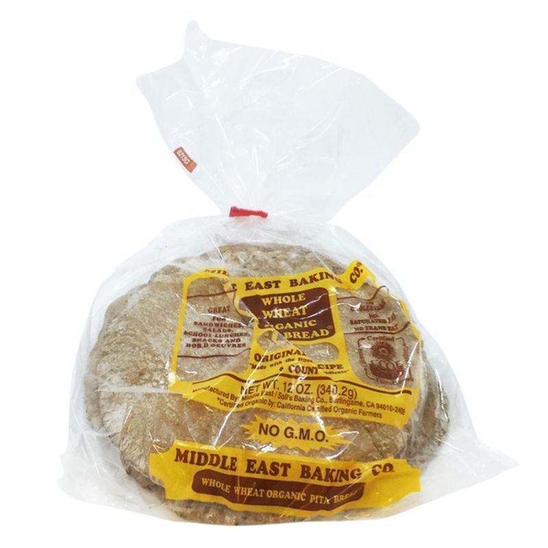 Middle East Bakery Bread, Whole Wheat Organic Pita (12 oz) Instacart