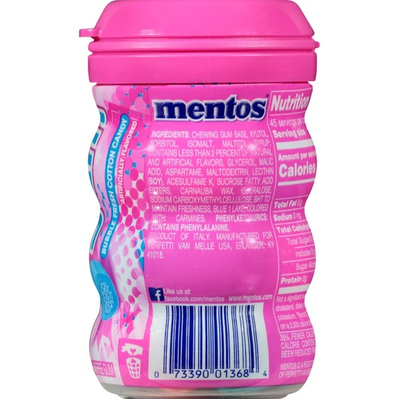 Mentos Gum, Sugarfree, Bubble Fresh Cotton Candy (45 ct) Instacart