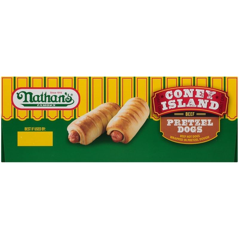 Nathan's Coney Island Beef Pretzel Dogs Hot Dogs (46.7 oz) - Instacart