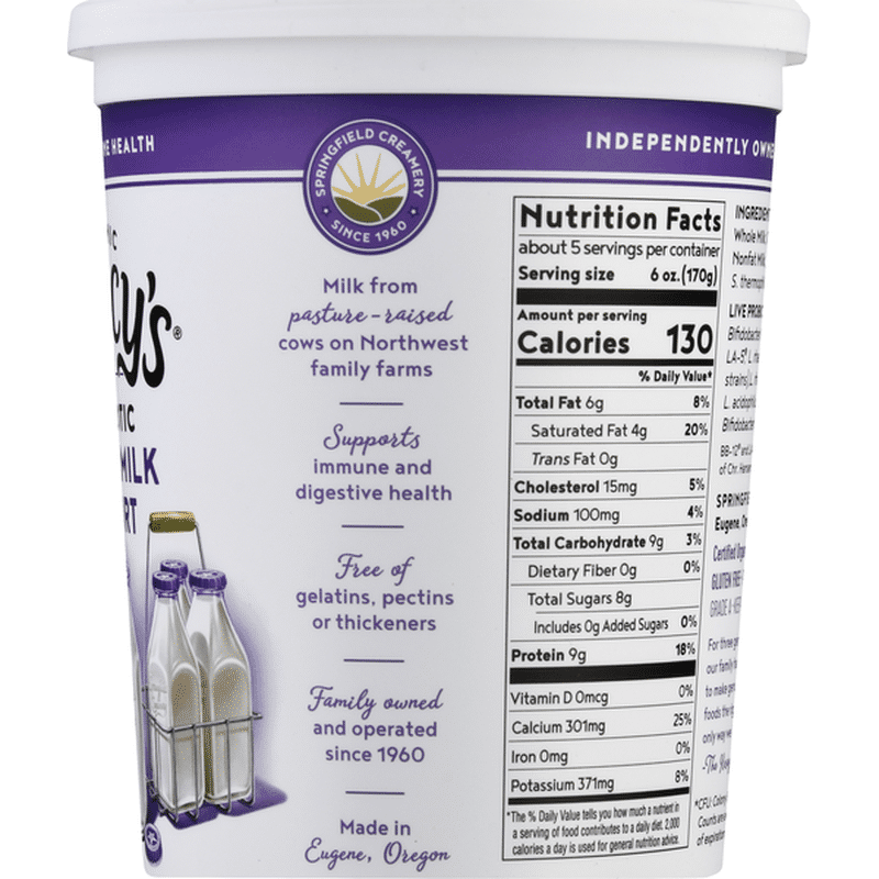 Nancy's Yogurt, Organic, Plain, Whole Milk (32 oz) Instacart