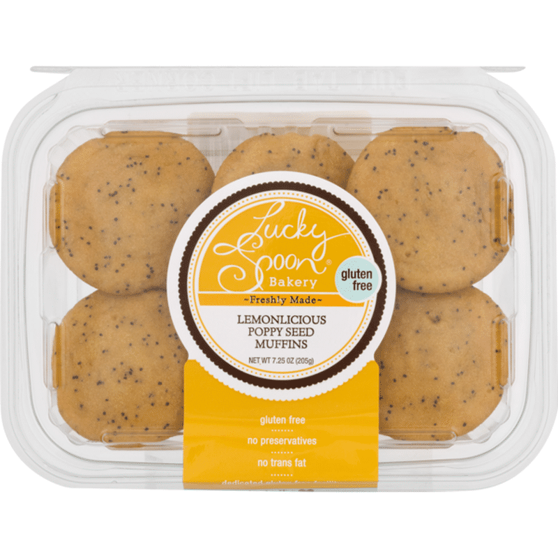 Lucky Spoon Bakery Muffins Gluten Free Lemonlicious Poppy Seed 725 Oz - Instacart