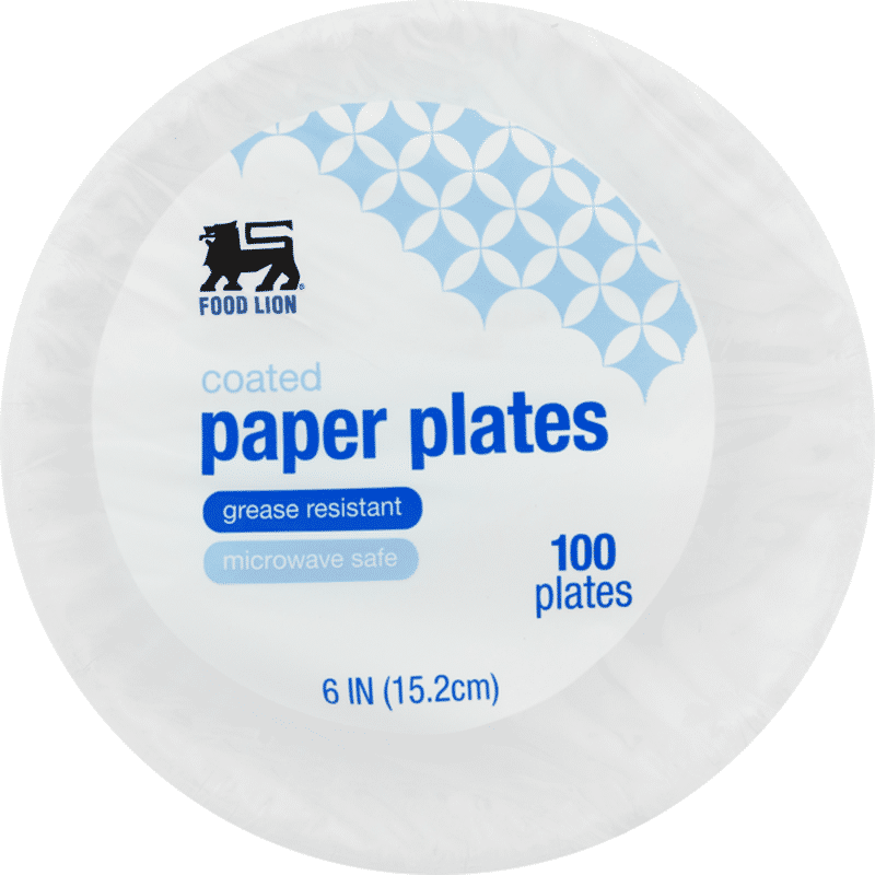Food Lion Paper Plates, Coated, Wrapper (100 ct) Instacart