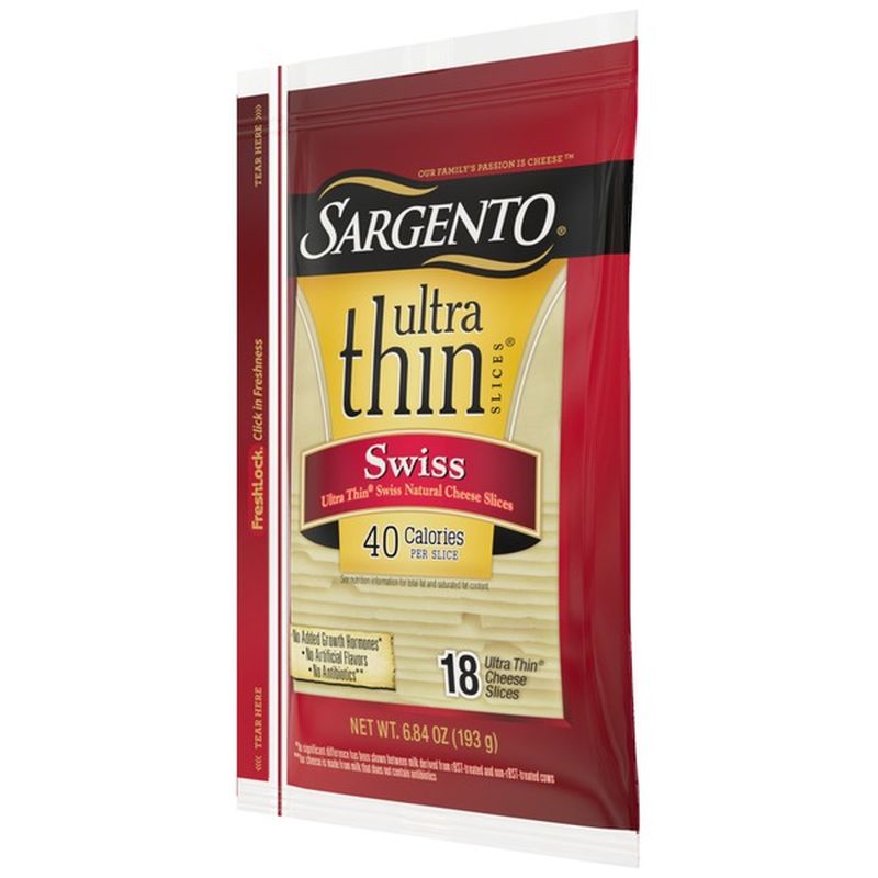 Sargento Swiss Natural Cheese Ultra Thin Slices 6 84 Oz From Vons