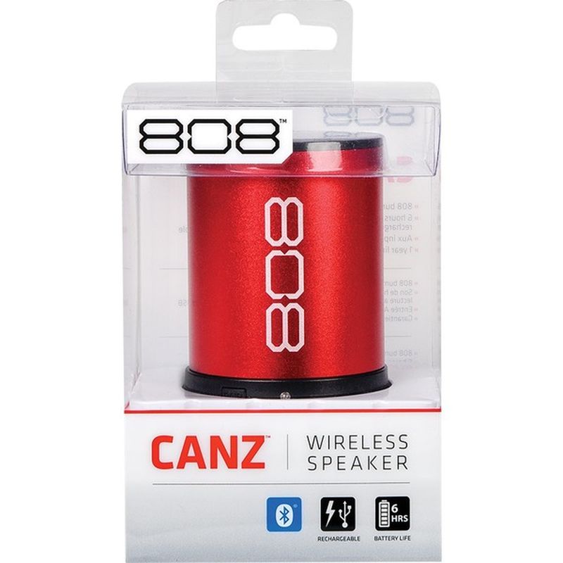 808 Audio Canz Red Wireless Bluetooth Speaker