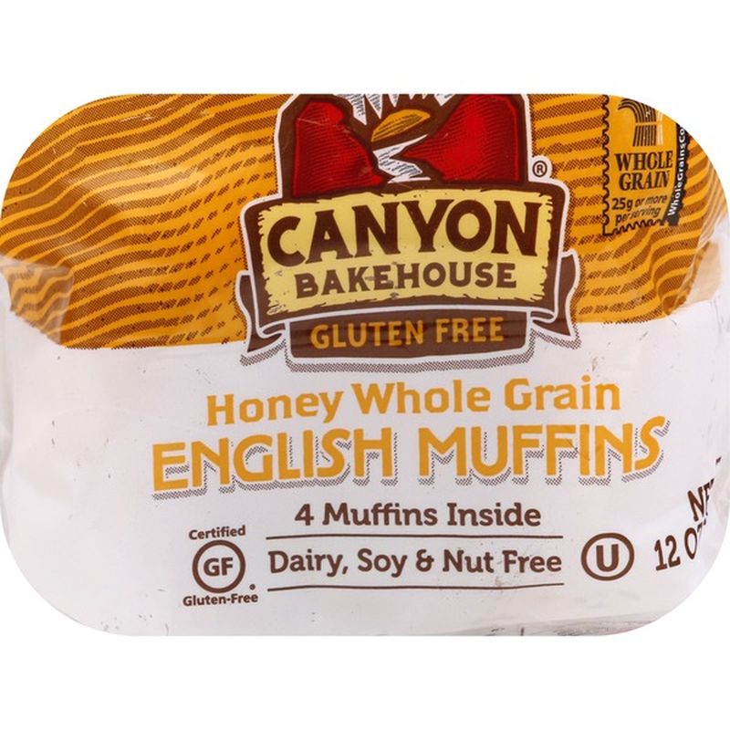 Canyon Bakehouse 100 Whole Grain Honey Whole Grain English Muffins (12