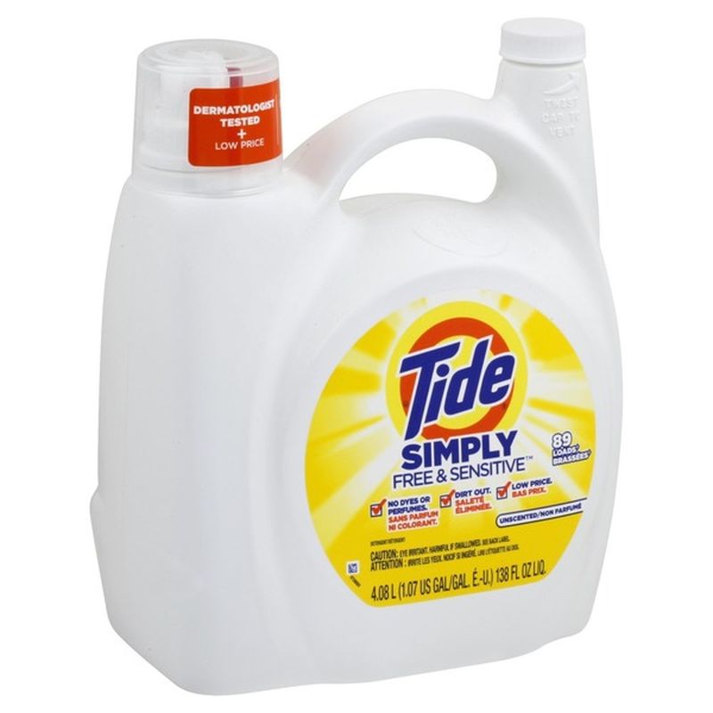 Tide Simply Free Sensitive Liquid Laundry Detergent Unscented 138 Oz Instacart