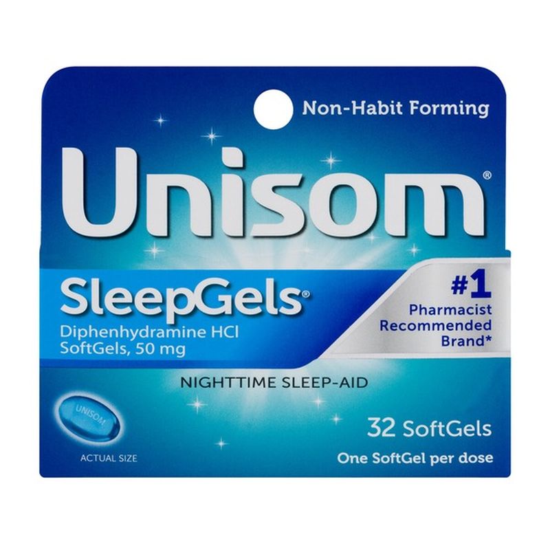 Unisom Nighttime Sleep-Aid, 50 mg, SoftGels (32 ct) - Instacart