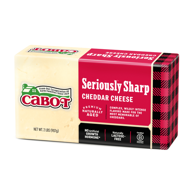 Cabot Cheese, Seriously Sharp White Cheddar (2 Lb) - Instacart