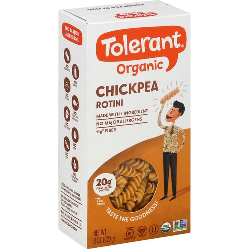 Tolerant Organic Chickpea Rotini Pasta (8 oz) - Instacart
