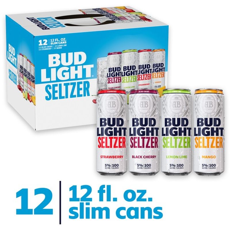 Bud Light Hard Seltzer Variety Pack, Gluten Free, Slim Cans (12 fl oz