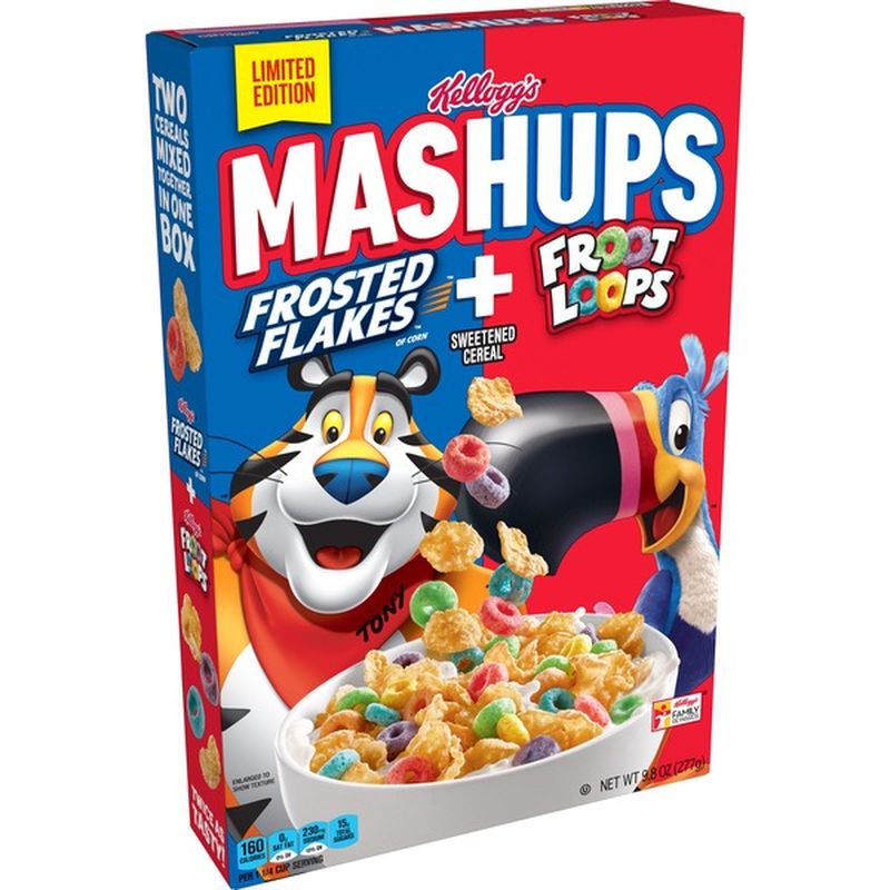 Kellogg's Mashups Breakfast Cereal Frosted Flakes and Froot Loops