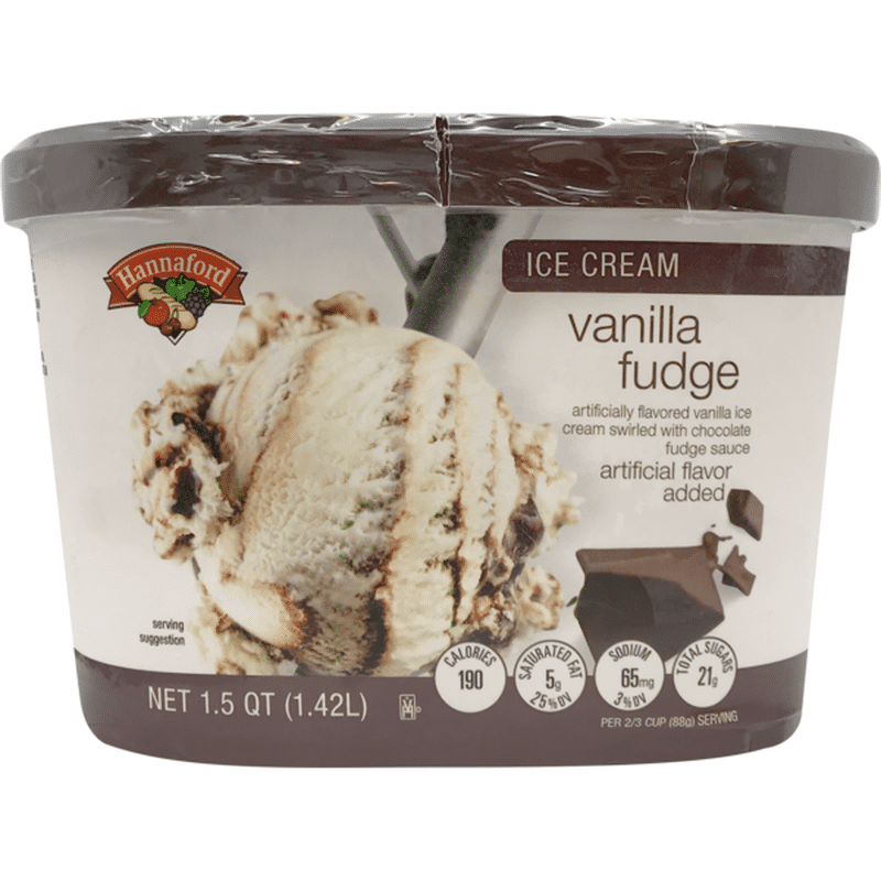 Hannaford Vanilla Fudge Sundae Ice Cream (1.5 qt) - Instacart