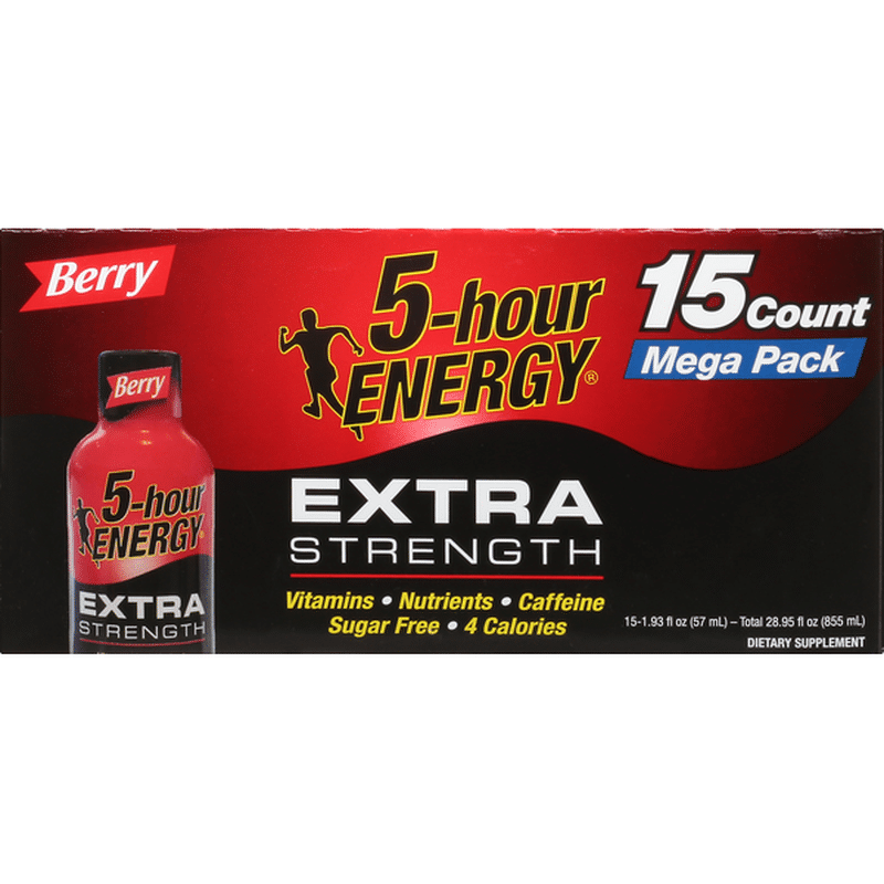 5 Hour Energy Energy Shot Berry Extra Strength Mega Pack 15 Pack 15 Each Instacart
