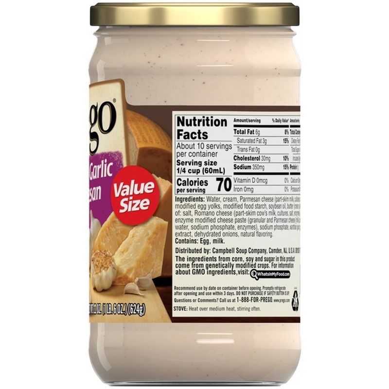 Prego® Roasted Garlic Parmesan Alfredo Sauce (22 oz) Instacart