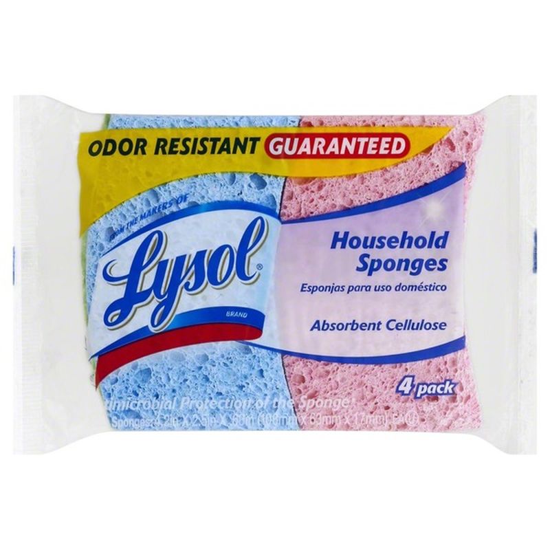 Lysol Sponges, Household, 4 Pack (4 each) - Instacart