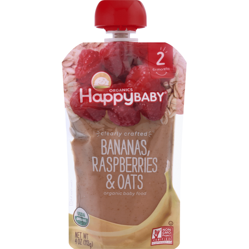 Happy Baby Bananas, Raspberries & Oats (4 oz) from Mollie Stone's ...