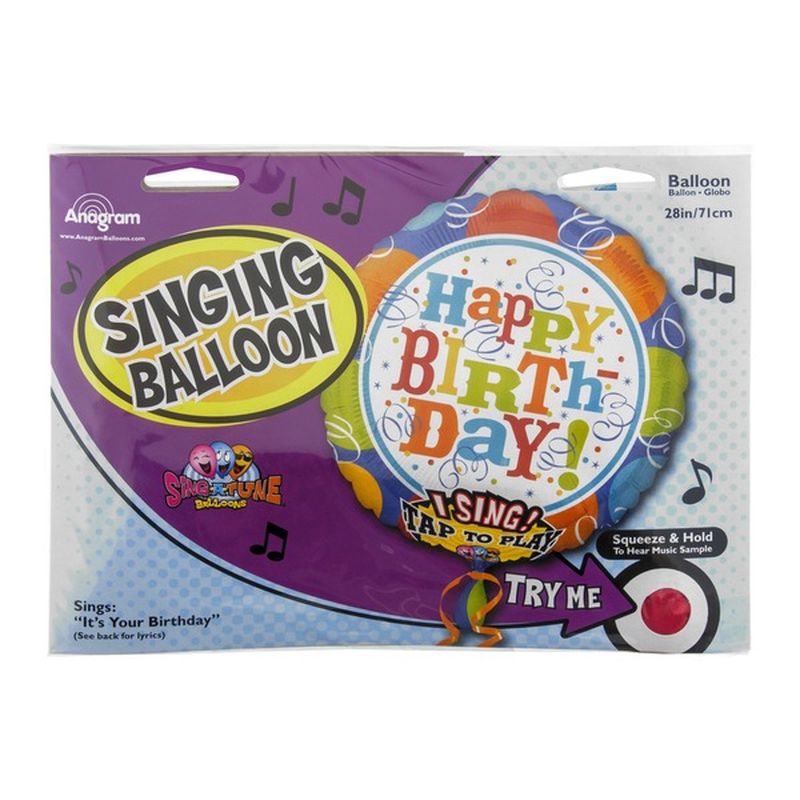 Anagram Singing Balloon 28" It's Your Birthday SingATune (1 ct
