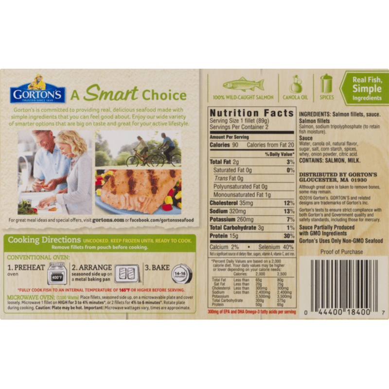 Gorton's Grilled Salmon Classic Grilled Fillets (6.3 oz) from King ...