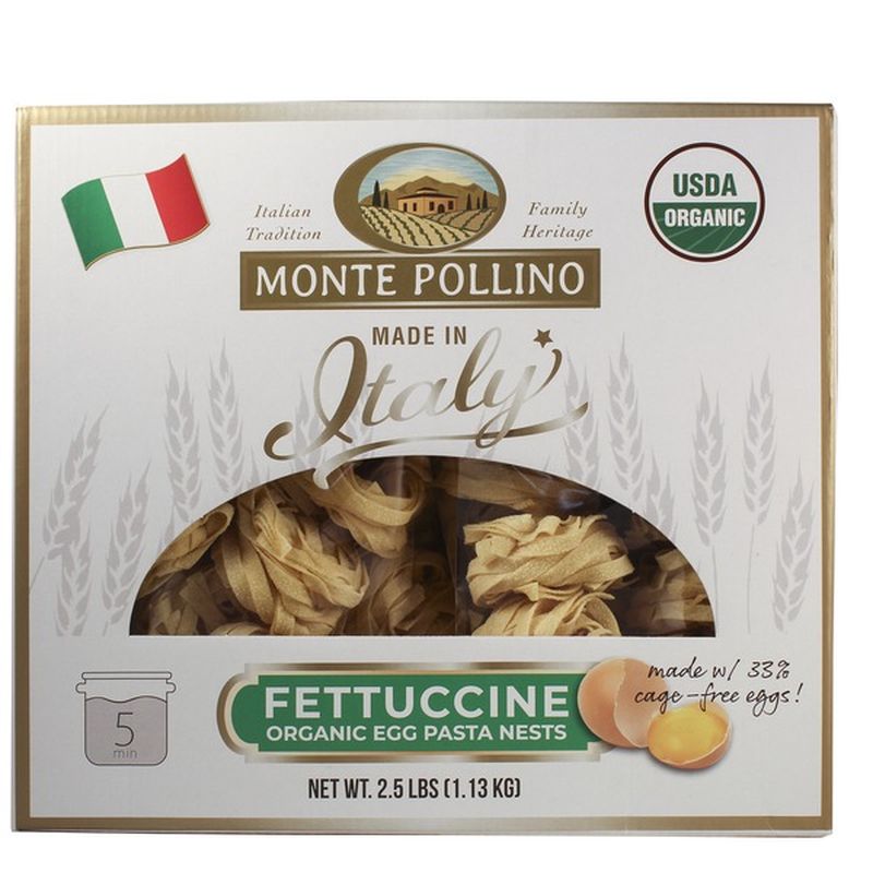 Monte Pollino Organic Fettuccine Egg Pasta Nests