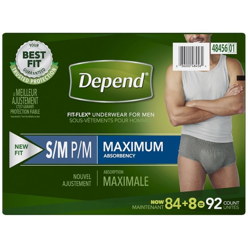 Depend FIT-FLEX Incontinence Underwear for Men, Maximum Absorbency (92 ...