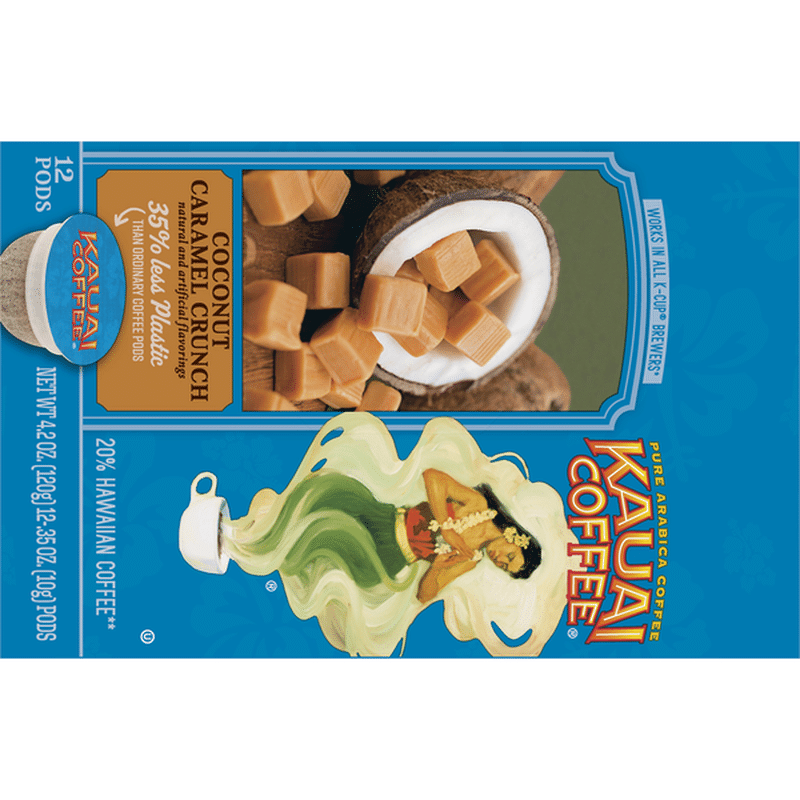 Kauai Coffee Coconut Caramel Crunch K Cup Pods Coffee (12 each) Instacart