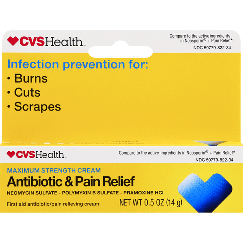 CVS Health Antibiotic & Pain Relief, Maximum Strength, Cream (0.5 oz
