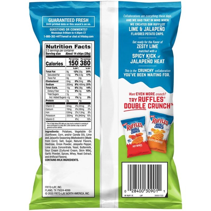 Ruffles Lime & Jalapeno Potato Chips (2.5 oz) from Publix Instacart