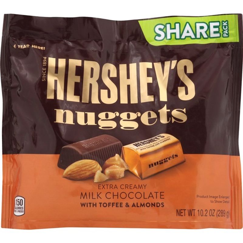 Hershey S Nuggets Milk Chocolate With Toffee Almonds Extra Creamy Share Pack Oz
