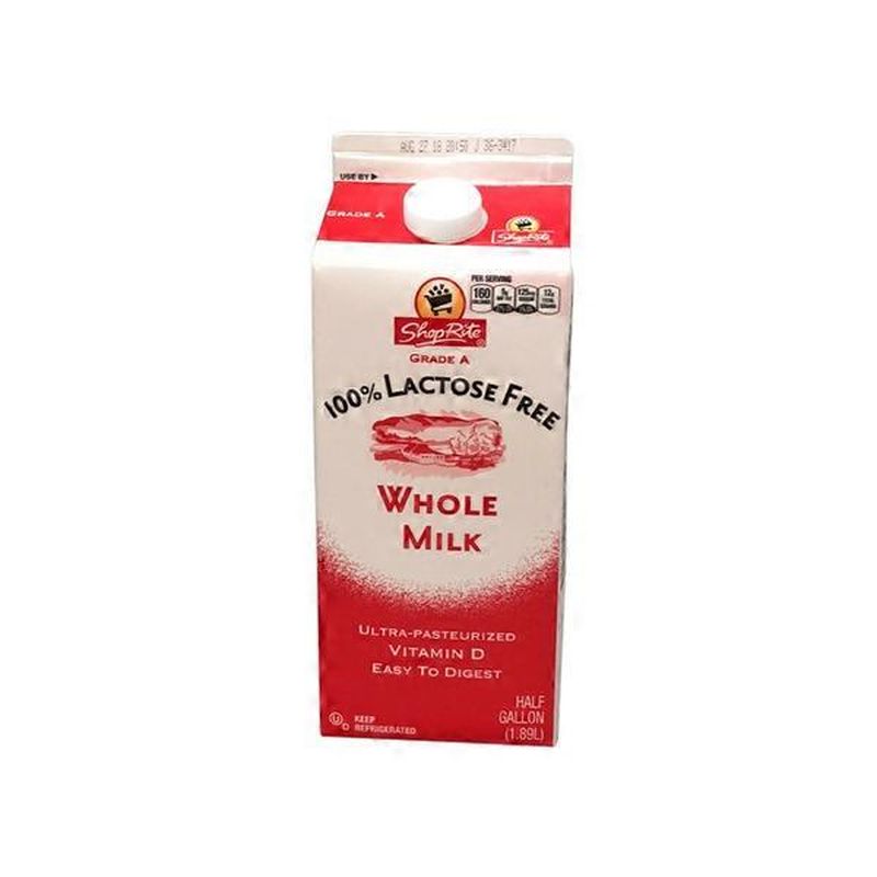 ShopRite Milk Whole Milk 100 Lactose Free (64 fl oz) Instacart
