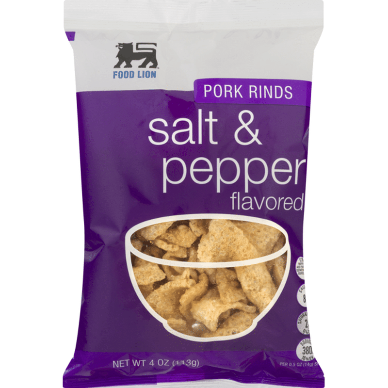 Food Lion Pork Rinds, Salt & Pepper Flavored, Bag (4 oz) from Food Lion
