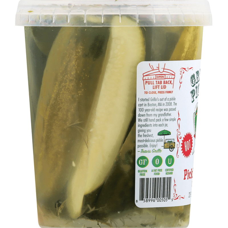 Grillo's Pickles Pickle Spears, Fresh, Classic Dill, Hot (32 oz