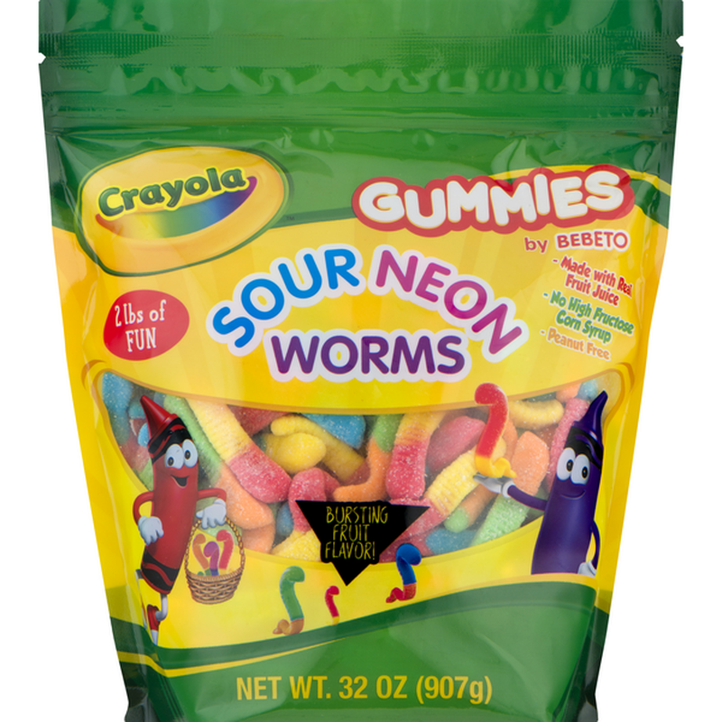Crayola Gummies Sour Neon Worms Oz Instacart