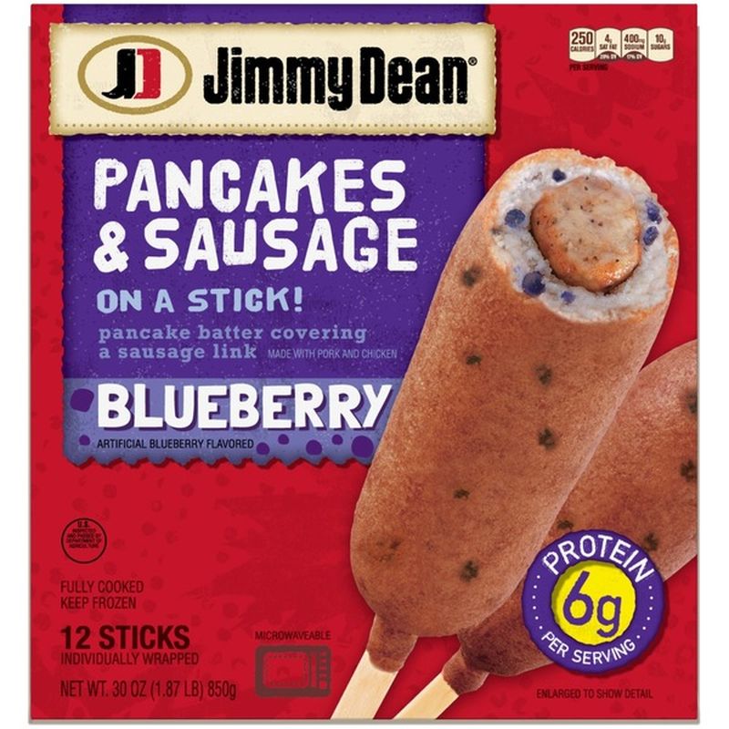 Jimmy Dean Pancakes and Sausage on a Stick, Blueberry, Frozen (12 ct