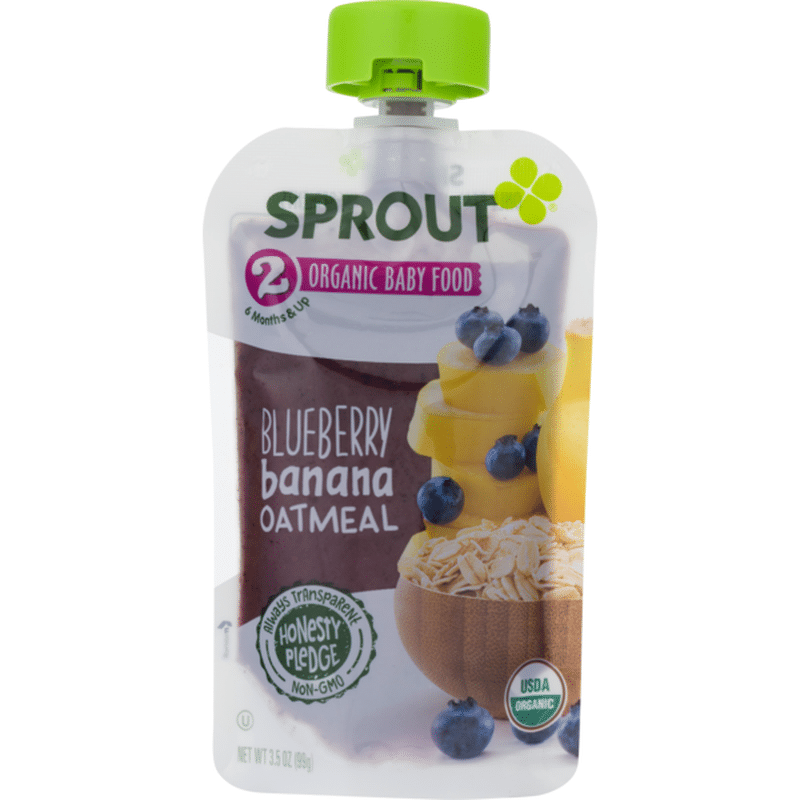 Sprout Organic Baby Food Blueberry Banana Oatmeal (3.5 oz) Instacart