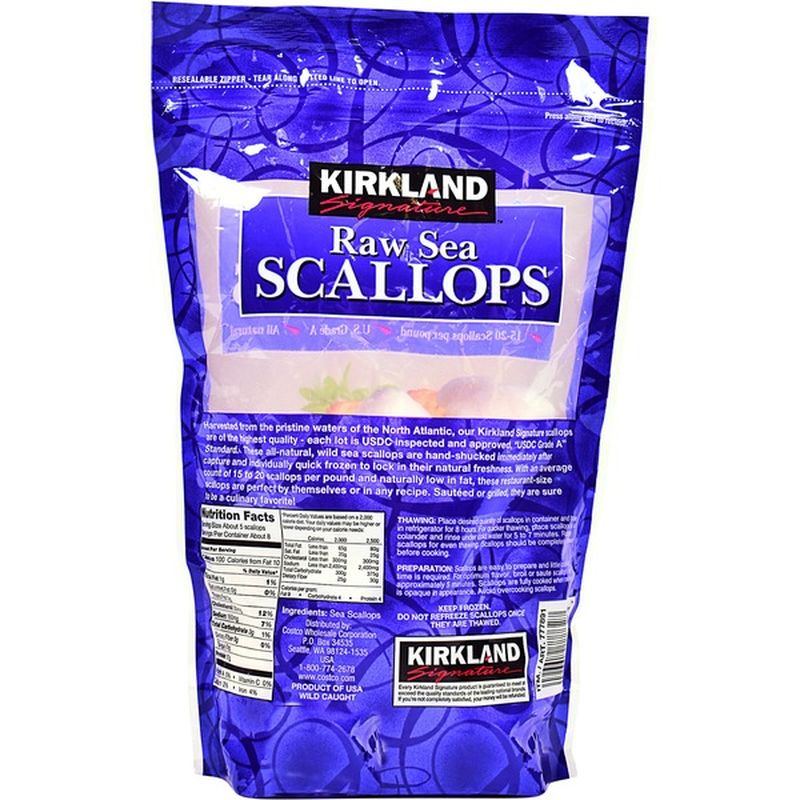 Kirkland Signature Raw Sea Scallops, 2 lb (2 lb) from ... on Kirkland's 30% Off One Item id=77759