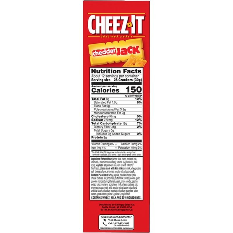CheezIt Baked Snack Cheese Crackers Cheddar Jack (12.4 oz) Instacart