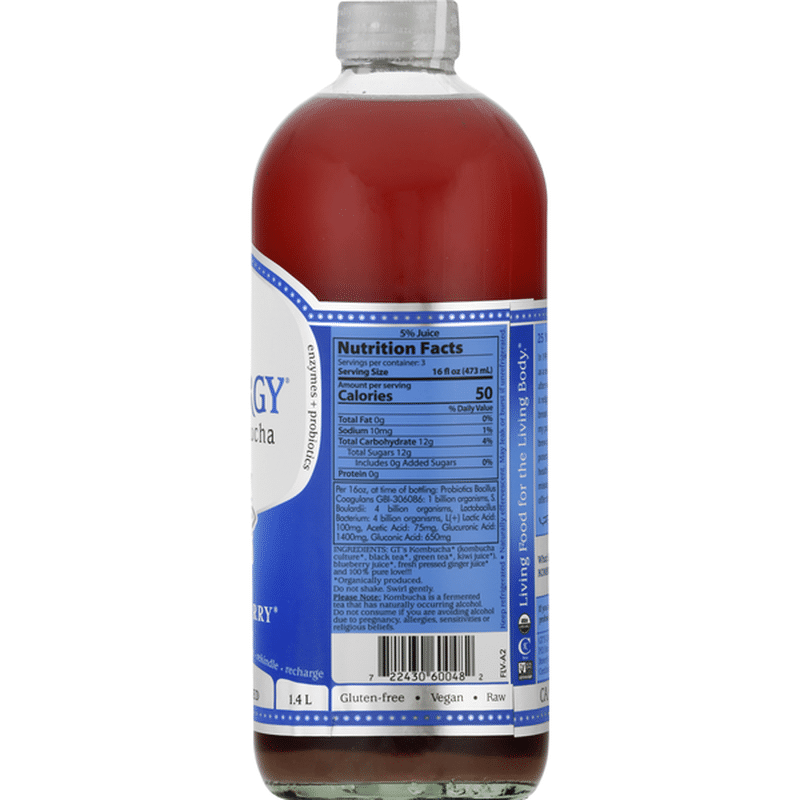 GTs Kombucha, Raw, Gingerberry (48 oz) from Mollie Stone's Markets Instacart