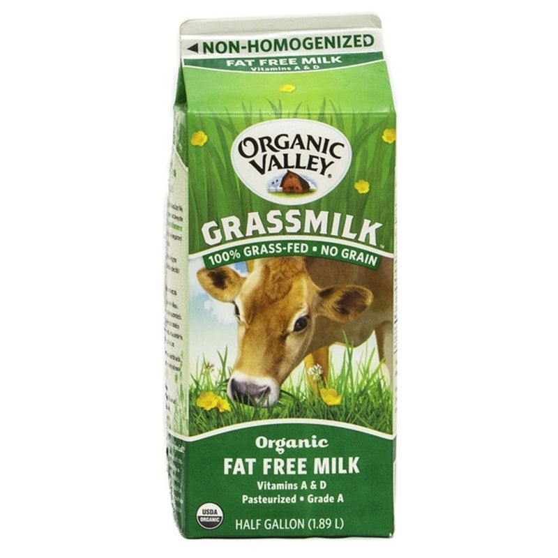 Organic Valley Grassmilk Organic Fat Free Milk (0.5 gal) - Instacart