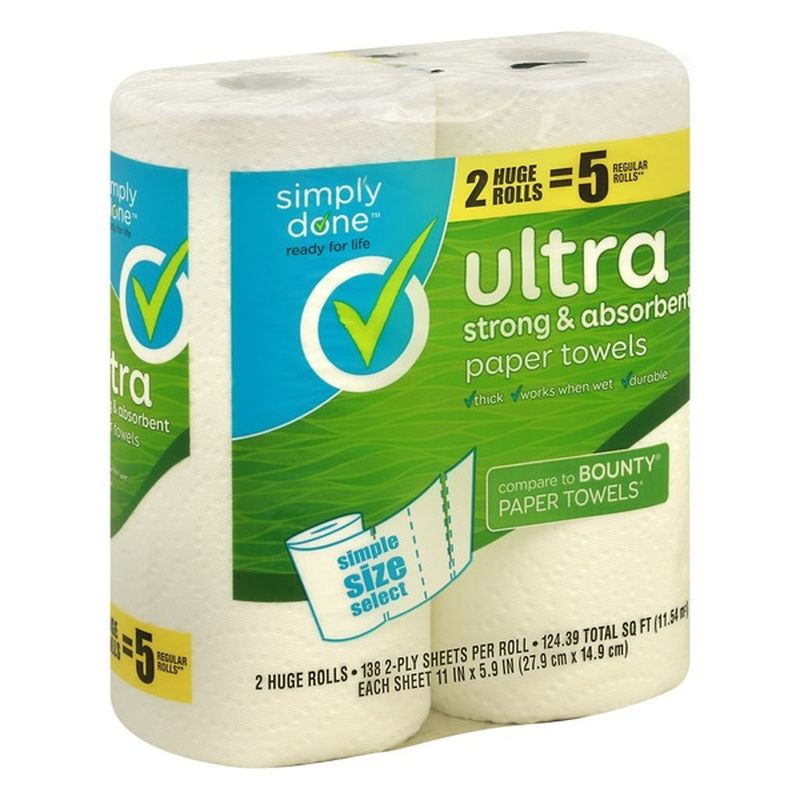 Simply Done Paper Towels, Double Rolls, Ultra, 2Ply (2 each) Instacart