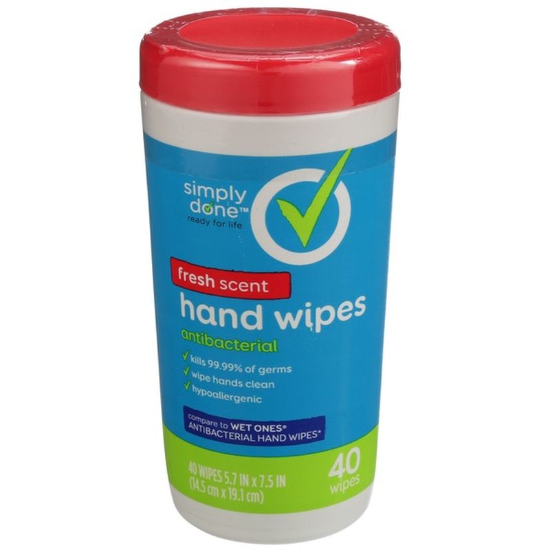 Simply Done Antibacterial Hand Wipes, Fresh (40 ct) Instacart