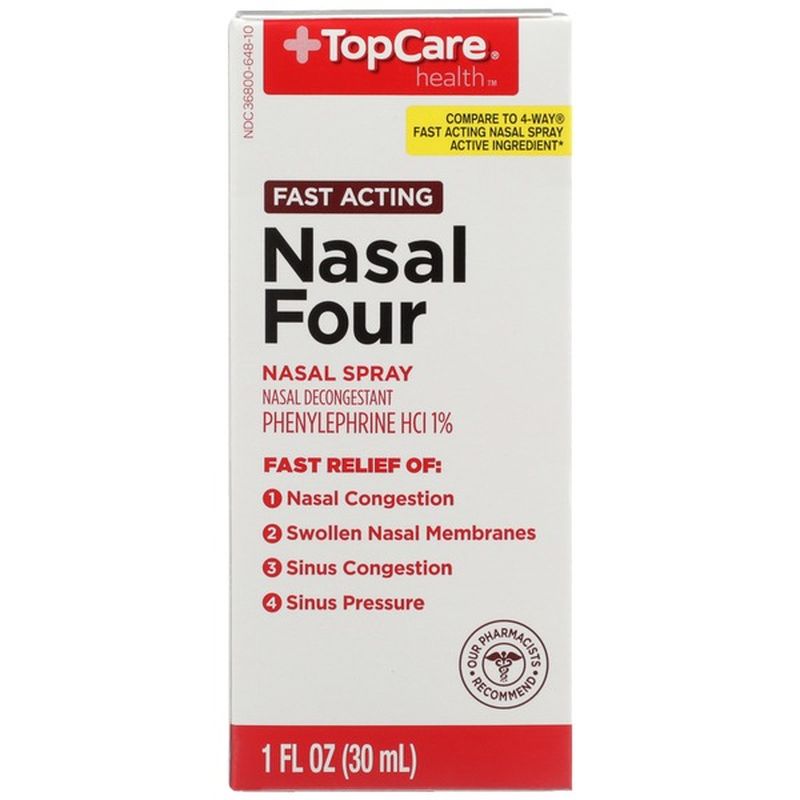 Top Care Fast Acting Nasal Four Phenylephrine Hcl 1 Nasal Decongestant